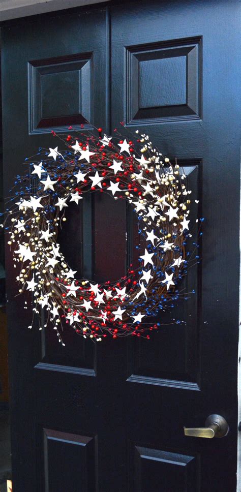 These easy decorations cover this winter front door display is layered with holiday cheer. Memorial Day Wreath, Fourth of July Wreath, Americana ...