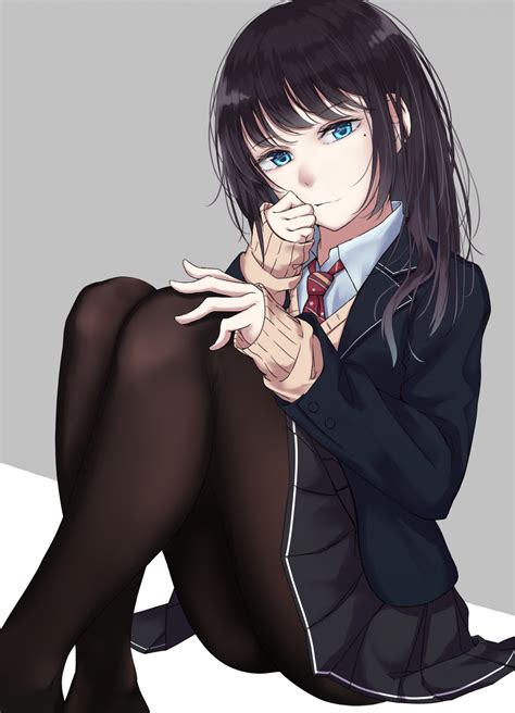(kazuya shibuya of ghost hunt) black hair and blue eyes. Wallpaper : illustration, anime girls, blue eyes, cartoon ...