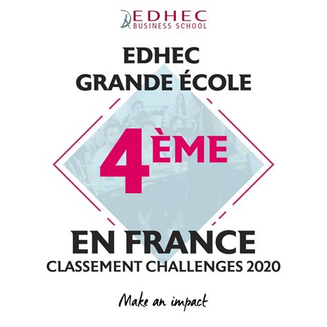 Le programme grande ecole de l'edhec est un programme d'excellence en 4 ans (dont une année d'immersion professionnelle) qui permet aux étudiants de développer des compétences managériales. EDHEC Grande Ecole #4 en France selon Challenges | EDHEC ...