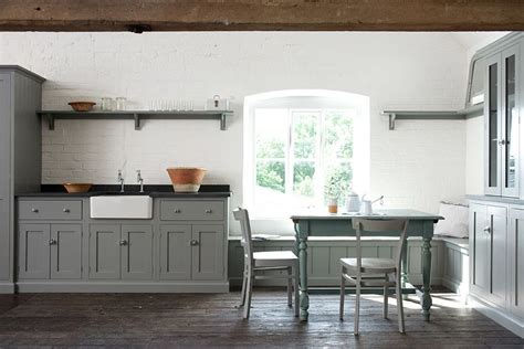 Gray white kitchen design with gray wall and white island. 50 Gorgeous Gray Kitchens That Usher in Trendy Refinement