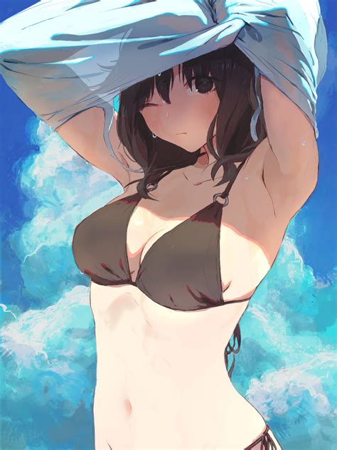 Maybe you would like to learn more about one of these? tentsu bikini cleavage see through shirt lift swimsuits undressing | #384846 | yande.re