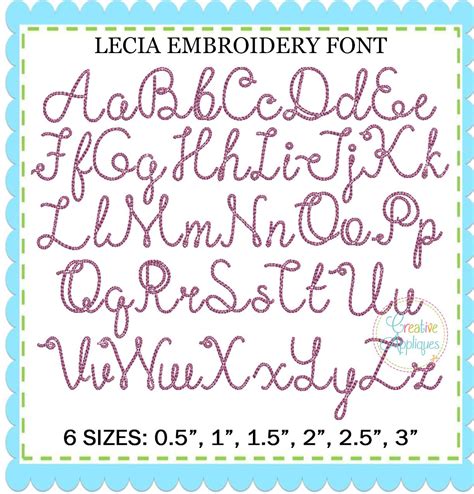 This gives projects an elegant and immensely stylish. Creative Applique Lecia Vintage Cursive Font | Embroidery ...