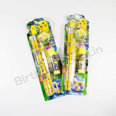 Return gifts are a must have in birthday parties these days. Pokemon Stationary & Glue Set | Birthday Boom