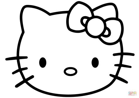 Play unicorn head hello kitty coloring page online. Hello Kitty Face - ClipArt Best