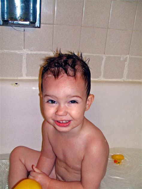 Gentle, external cleaning during diaper changes and washing with soap and water during bath time. Baby Blog: Big boys in the bath