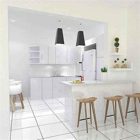 Desain eksterior rumah ini terlihat didominasi warna putih. Gambar Contoh Kitchen Set Warna Putih | Minimalis, Ide ...