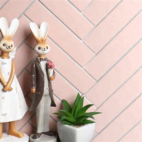 Herringbone backsplash is a very classic backsplash look so you don t have to think if it is trendy or not. Style Collection: Pink Glazed Matte Strip Ceramic ...