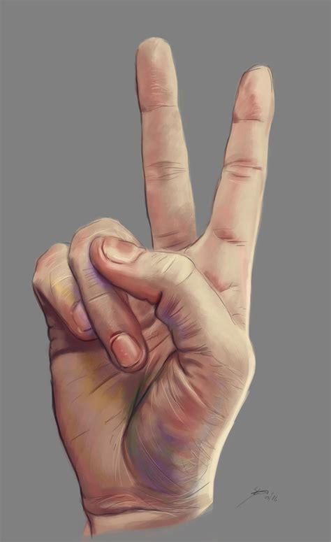 Drawing Practise: Peace Hand Gesture by IgnazioDelMar on DeviantArt
