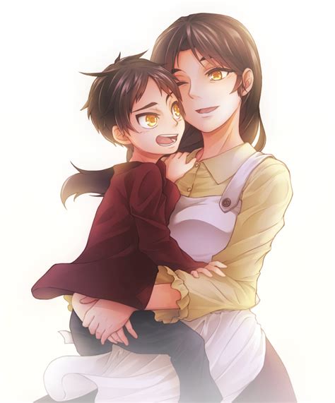 Maybe you would like to learn more about one of these? The Big ImageBoard (TBIB) - 1boy 1girl apron brown hair carla jaeger carla yeager carrying eren ...