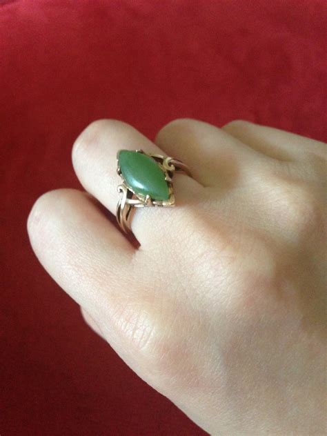 Silver & gold jade ring collection. MemoryStation: Vintage 10K Gold Marquise Green Jade Ring ...