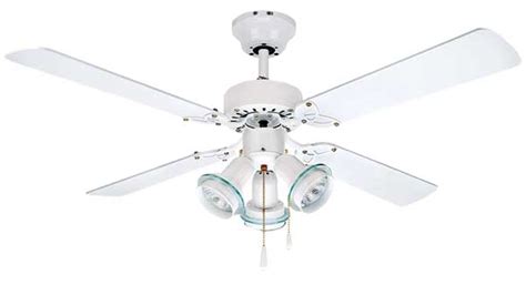 You don't want it too close to the walls. Ceiling Fan Fixture, White, 42", 4 Blade, Three PAR20/R20 ...