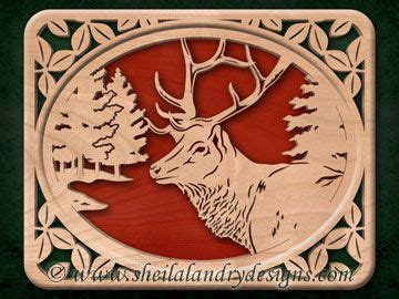 Framed prints in a range of sizes, styles and frame colors. SLDK243+-+Self-Framing+Leaf+Bordered+Elk+Head | Scroll saw ...