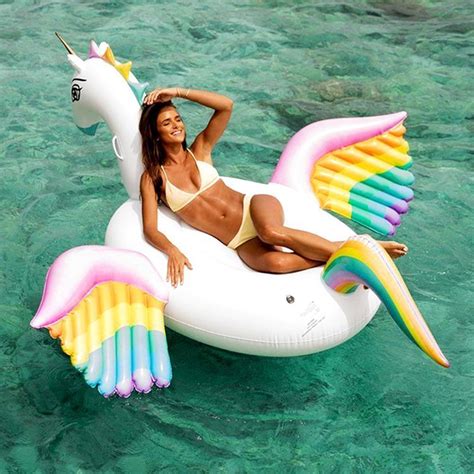 Some come with filtration systems. 250cm Giant Pegasus Inflatable Pool Float Rainbow Unicorn ...