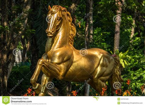 Suitable for couple traveller or even family getaway. Golden Horse Statue In Front Of An Hotel Stock Image ...