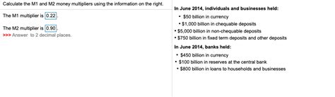 Maybe you would like to learn more about one of these? Solved: Calculate The M1 And M2 Money Multipliers Using Th ...