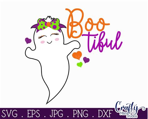 Ghost Svg, Boo tiful Svg, Bootiful svg, Halloween Girl Ghost Svg By Crafty Mama Studios ...