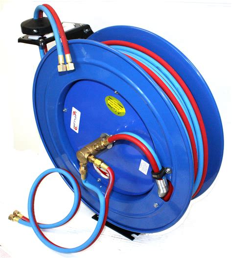 Garden hose neatly and conveniently out. Retractable Auto Rewind Welding Hose Reel Wall Ceiling W ...