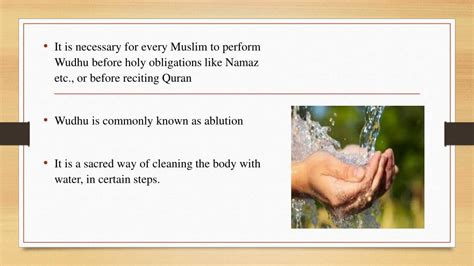 I did not know how to wudu and this taught me very well. PPT - How to Do Wudhu PowerPoint Presentation, free download - ID:7598709