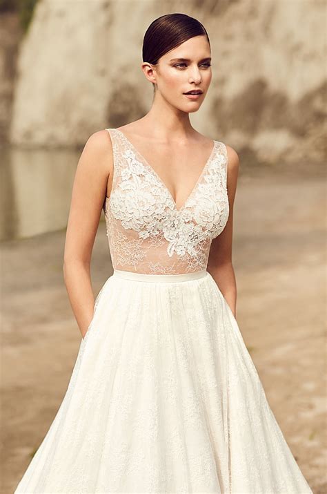 Depending on your body type a traditional ball gown makes you feel fancy. Illusion Lace Bodice Wedding Dress - Style #2114 ...