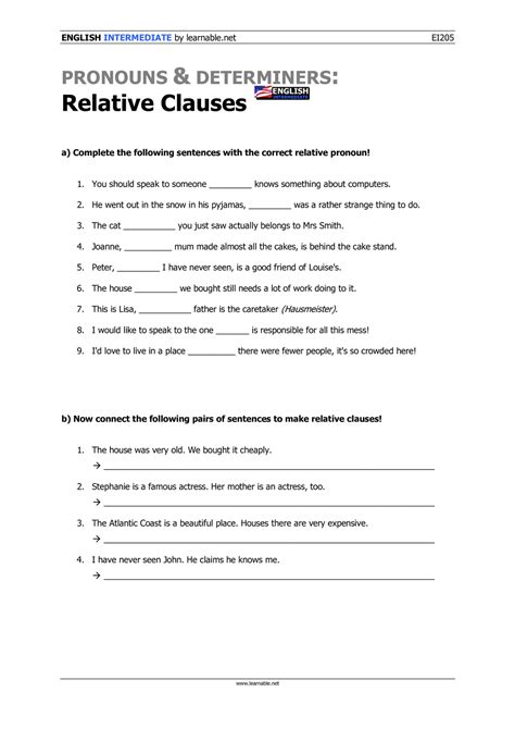 Relative, or adjective, clauses are dependent clauses that modify nouns or pronouns. Relative Clauses Bildung - Who also has the derived forms ...