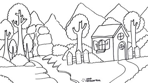 Mewarnai rumah crayon untuk pemula tutorial. Cara Menggambar dan Mewarnai Tema Pemandangan Alam Gunung ...
