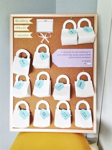 Using your favorite adhesive, apply the 'wedding advent calendar' design. Post Wedding Budget Detox - PF Simplified