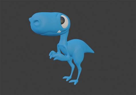 7 years ago animation or comic book? Cartoon dino 3D | CGTrader