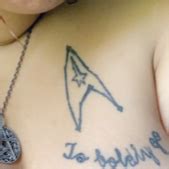 Set in the 24th century, the series follows the adventures of the starfleet and maquis crew of the starship uss voyager after they were stranded in the delta. A true Star Trek fan gets an awful visible tattoo on their chest : badtattoos