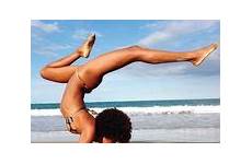 yoga ebony naked beach shesfreaky views