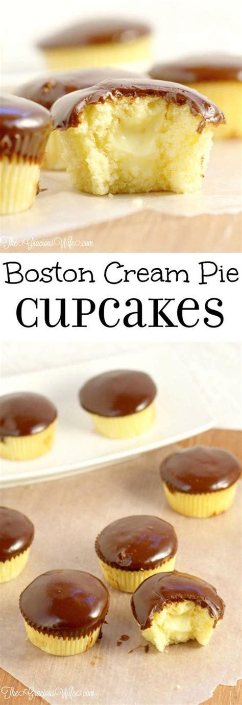 If you like boston cream pie, you'll flip over these yummy boston cream cupcakes! Boston Cream Pie Cupcakes- cupcake recipe with a pastry ...