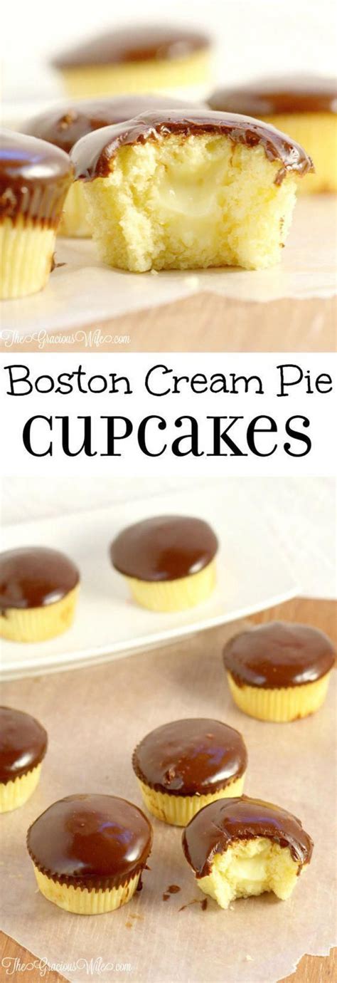 Combine the flour, baking powder and salt; Boston Cream Pie Cupcakes- cupcake recipe with a pastry ...