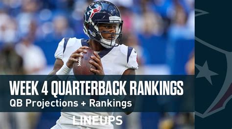 The unanimous mvp last year, jackson had arguably the most dominant season by a qb in nfl history. Week 4 QB Rankings: Quarterback Fantasy Stats & Projections