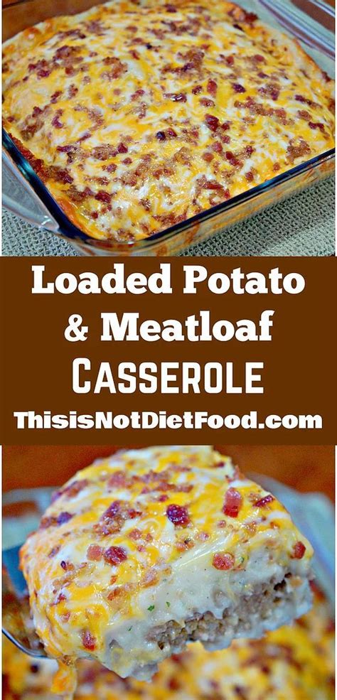 A quick casserole using leftover ingredients turns meatloaf, pasta, 2 kinds of cheese, and spices into a whole new meal. This is Not Diet Food | Loaded Potato & Meatloaf Casserole ...