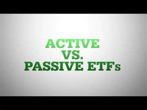 Too many active managers charging high fees and not delivering what they offer. Active vs Passive ETF Investing - YouTube