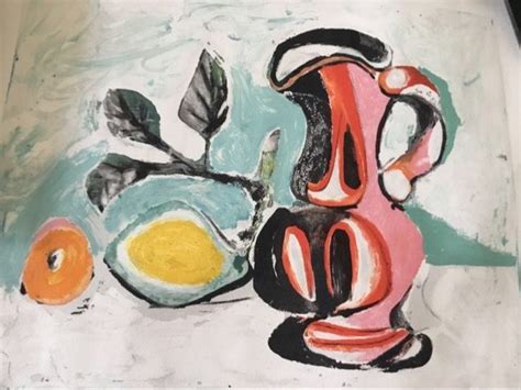 Handpaint museum quality reproduction of still life with pitcher and apples. Pablo Picasso (after) - Still Life with Pink Pitcher ...