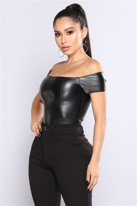 Check spelling or type a new query. Christy Faux Leather Bodysuit - Black