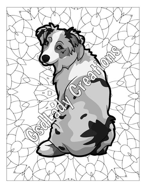 And you can freely use images for your personal blog! Dog Art, Greyscale Coloring Page, Australian Shepherd, Dog ...