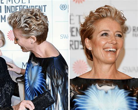 Emma thompson and her family pose for photographers at the baftas in 2014. 34 Gorgeous Short Haircuts for Women Over 50