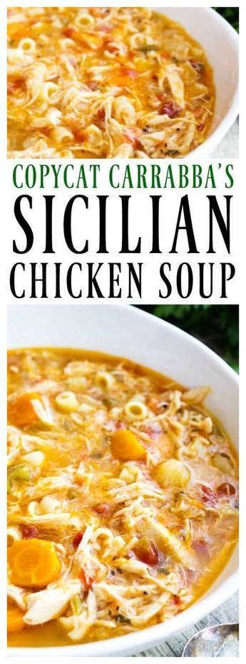 Spicy soup based on carrabba's sausage and lentil soup. Carrabba's copycat recipe for SICILIAN CHICKEN SOUP is ...