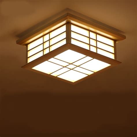 A cylindrical white rice paper shade diffuses light beautifully. Japanese style Delicate Crafts led Wooden Frame Ceiling ...