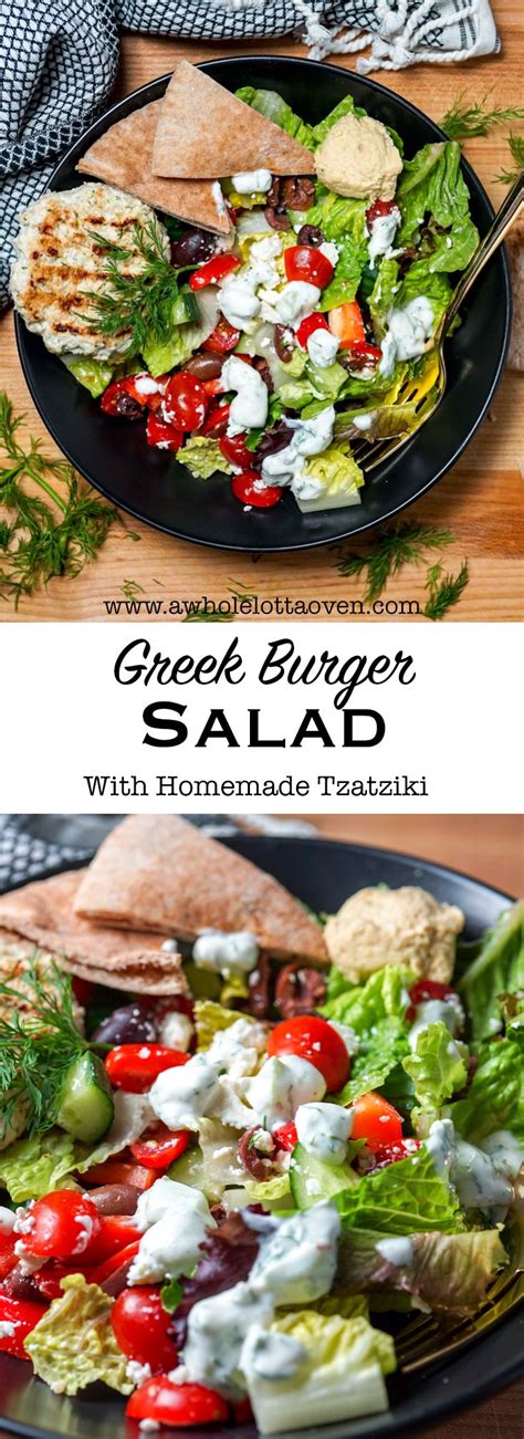 Greek chicken burger recipe card. Greek Salad with Greek Chicken Burgers and Tzatziki ...