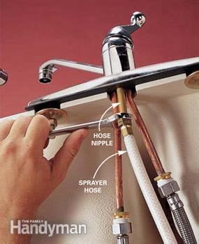 Pull the old sink sprayer and hose out of the sink grommet. Replace a Sink Sprayer and Hose | Faucet repair, Kitchen ...