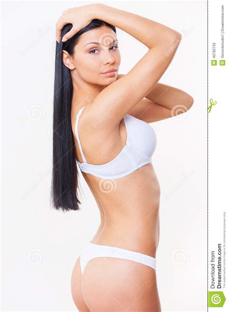 Woman fitness green sports bra side back. Beauty With Perfect Body. Stock Photo - Image: 40782733