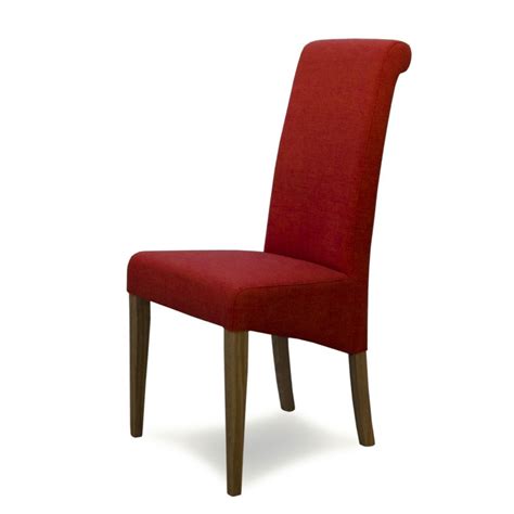Low to high sort by price: Italia Chilli Red Fabric Solid Oak Dining Chair - madewithoak.co.uk