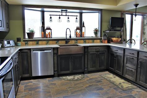 Exposed feet with faux wood finish. Mountainside Home - Rustic - Kitchen - Philadelphia - by ...