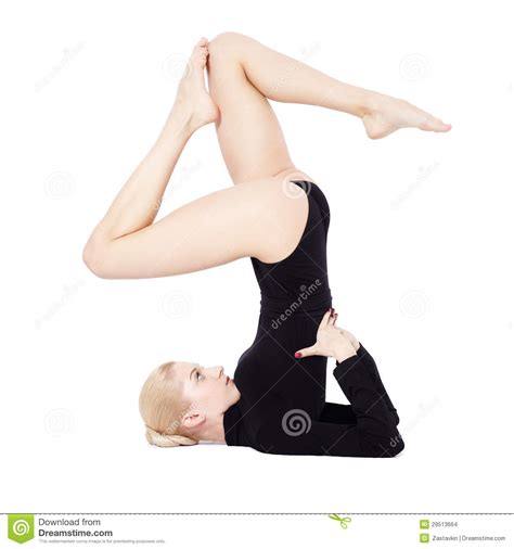 She also shows a shoulder stand into chest stand. Gymnast Training Shoulder Stand Stock Photo - Image of ...