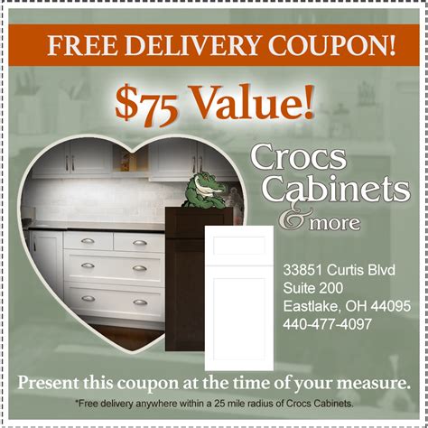 Save upto 65% with our latest 2020 cabinets to go coupons & promo codes. Coupon - Crocs Cabinets