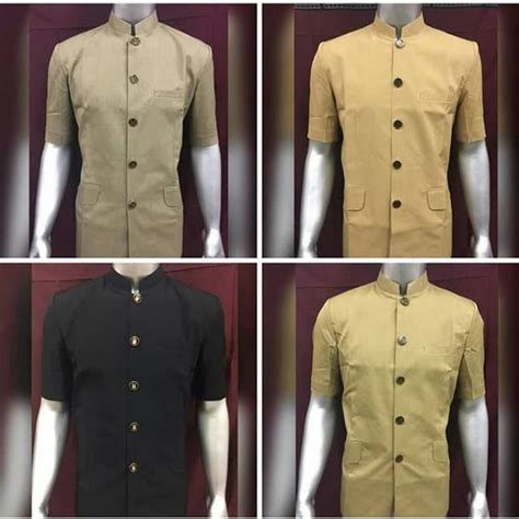 Bentuknya seperti kemeja pada umumnya, terdapat kerah dan juga kancing layaknya kemeja biasa. Safari Bali Premium / baju adat bali | Shopee Indonesia