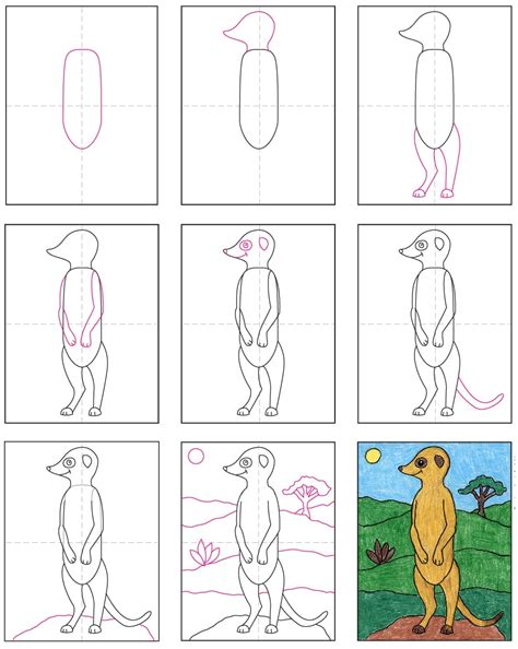 How to draw a little mouse easy and step by step. How to Draw a Meerkat · Art Projects for Kids