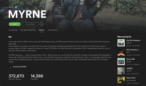 We did not find results for: Myrne's Spotify bio is gold : Monstercat